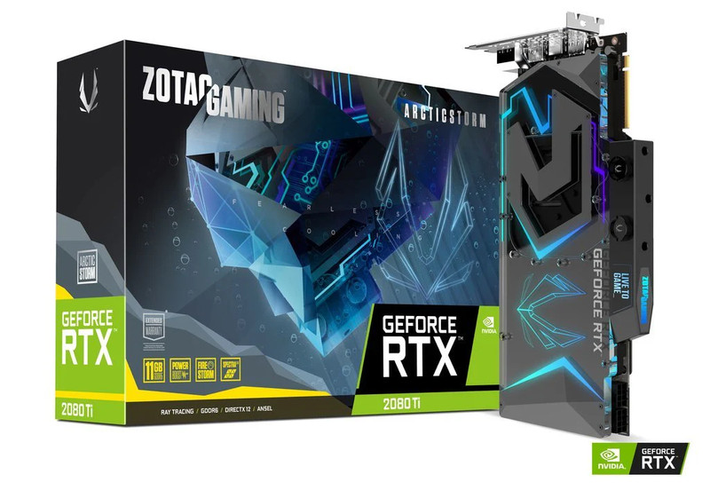 Zotac RTX 2080 Ti Arctic Storm 11GB GDDR6 PCI-E Gen 4x4 - Graphics Card - كرت الشاشة